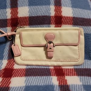 Pink & White Coach wristlet